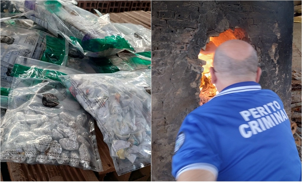 Material apreendido pela polícia