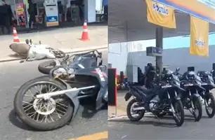 Moto viatura da Rocam colide contra outra motocicleta na zona Norte de Teresina (Foto: Reprodução)
