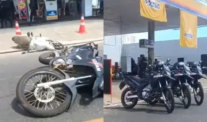Moto viatura da Rocam colide contra outra motocicleta na zona Norte de Teresina