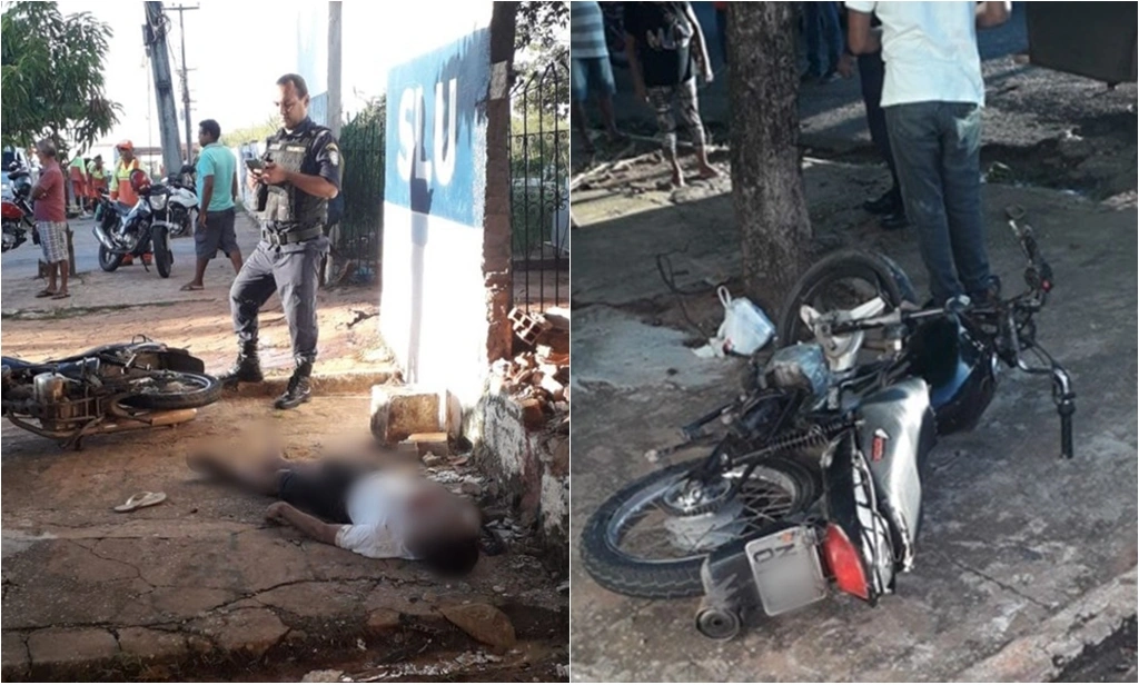 Motoqueiro morre após colidir contra o muro de cemitério