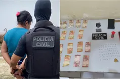 Mulher que vendia drogas em casa que mora com os filhos é presa em José de Freitas