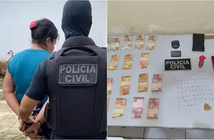 Mulher que vendia drogas em casa que mora com os filhos é presa em José de Freitas (Foto: Reprodução)