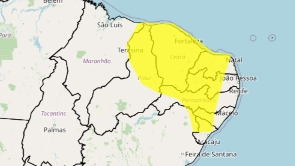 Perigo potencial: INMET prevê chuvas intensas em grande parte do Piauí