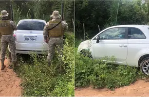 PM encontra carro roubado na PI-130 na Cerâmica Cil, zona rural de Teresina (Foto: Reprodução)