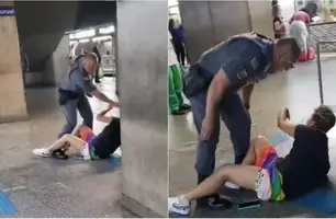 Policial agride mulher com tapa no rosto (Foto: Reprodução)