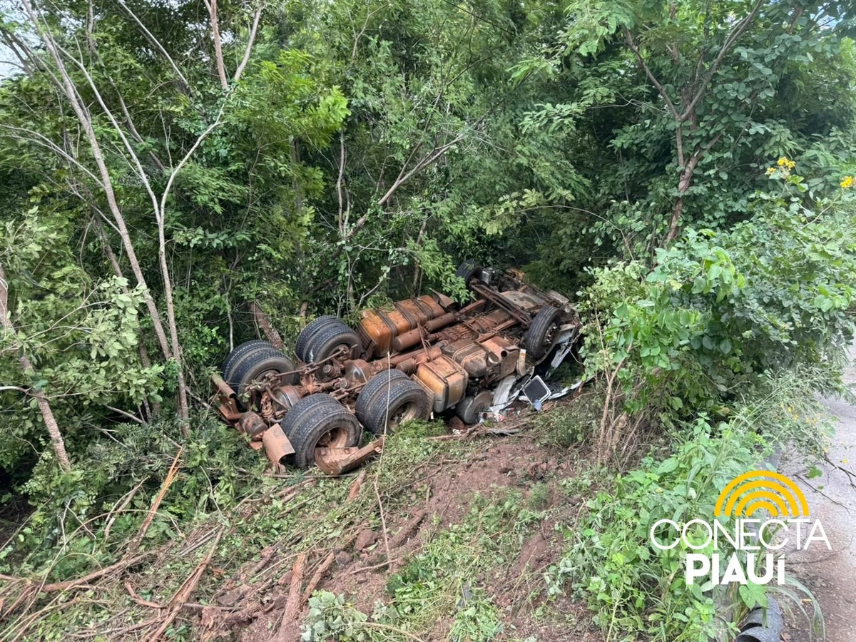 Tombamento de caminhão deixa condutor morto entre Eliseu Martins e Canto do Buriti