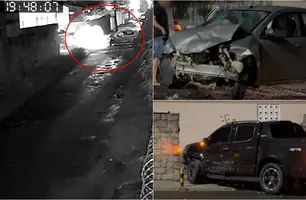 Vídeo capta colisão entre carros em Teresina (Foto: Reprodução)