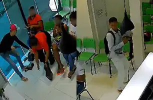 Vídeo flagra assaltantes realizando arrastão em clínica odontológica de Teresina (Foto: Reprodução)