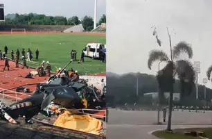 Vídeo mostra colisão entre dois helicópteros no ar que deixou dez pessoas mortas (Foto: Reprodução)