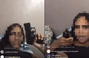 Adolescente é apreendida após ostentar arma e fazer apologia à facção em Teresina (Foto: Reprodução/Instagram)