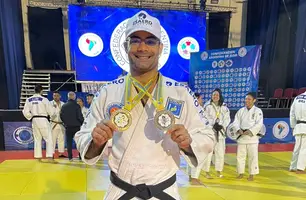 Atleta da PMPI conquista duas medalhas de ouro em Campeonato Sul-Americano (Foto: Divulgação/PMPI)