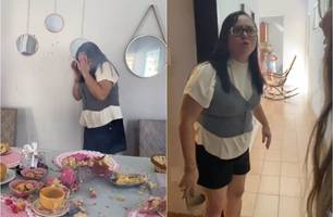Blogueira coloca bomba no bolo de aniversário da mãe (Foto: Reprodução)