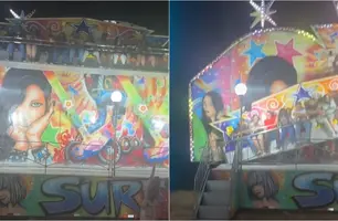 Brinquedo quebra em pleno funcionamento (Foto: Reprodução)