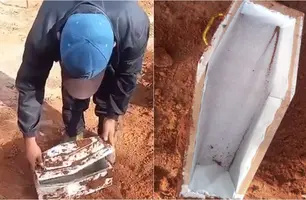 Caixão vazio (Foto: Reprodução)