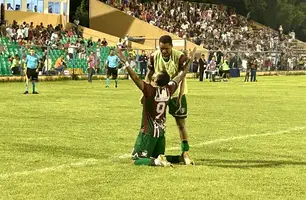 Comemoração do gol, Wesley Smith (Foto: Pedro Melo/Conecta Piauí)