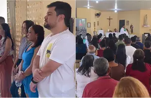 Dogim Félix em missa em homenagem ao Dia das Mães (Foto: Reprodução)