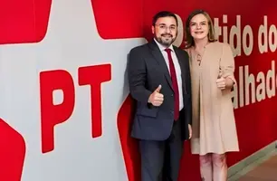 Fábio Novo e Gleisi Hoffmann em Brasília (Foto: Ascom/Fábio Novo)