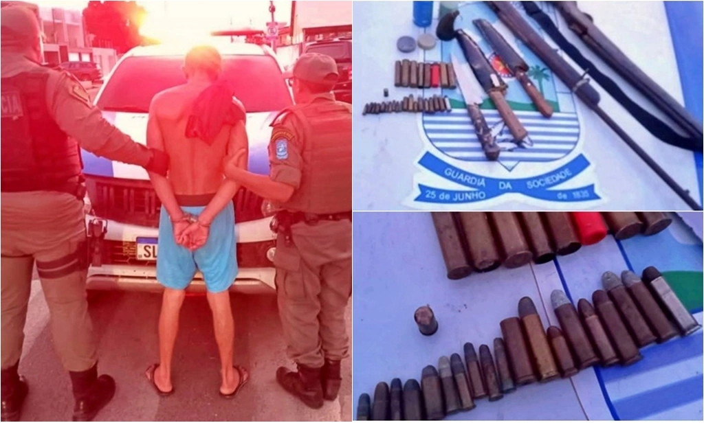 G.A.S. foi preso e, em sua casa, foram encontradas armas e munições
