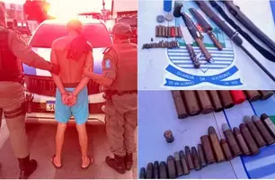 G.A.S. foi preso e, em sua casa, foram encontradas armas e munições (Foto: Reprodução)