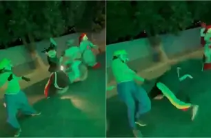 'Goku' é atropelado durante apresentação da Carreta Furacão (Foto: Reprodução)