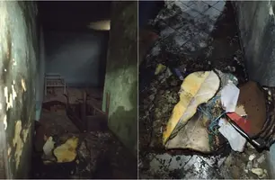 Homem ateia fogo em grupamento militar (Foto: Reprodução)