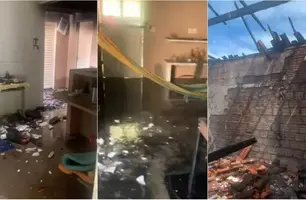Homem incendeia casa onde morou com ex-esposa (Foto: Reprodução / Piripiri Repórter)