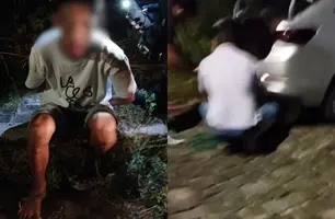 Homem sequestra motorista de app mas é pego e espancado por populares em Teresina (Foto: Reprodução)