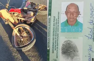 Idoso morre após colidir motocicleta de frente contra carro em rodovia no Piauí (Foto: Divulgação/PMPI)