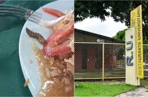 Lagarta é encontrada em almoço servido no Restaurante Universitário (Foto: Reprodução)
