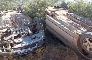 Mãe e filho de 4 meses sofrem acidente por conta de animais na pista no Piauí (Foto: Reprodução)