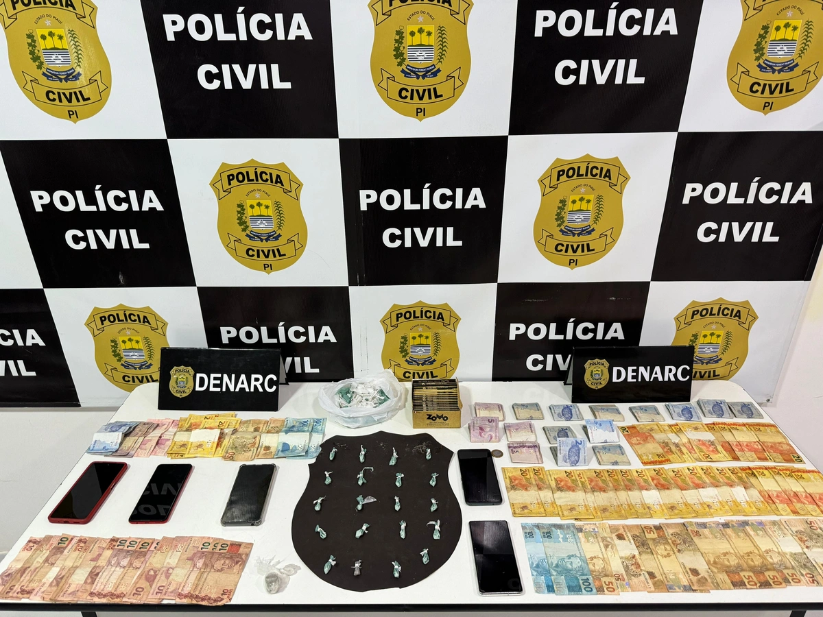 Material apreendido pela polícia