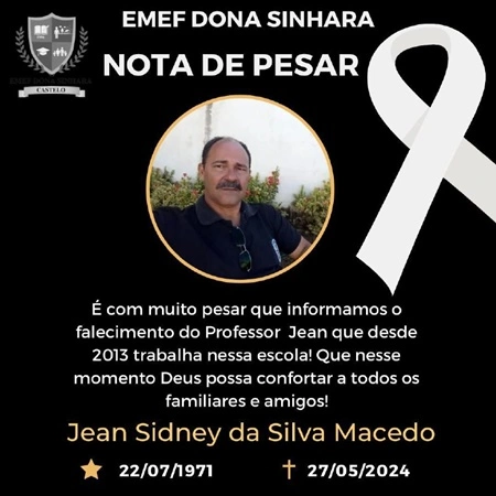 Morte de professor surpreende parentes e educação de Timon