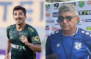 'O clube sente, os atletas sentem', comenta o atacante Rogério sobre saída de Flávio Araújo do Altos (Foto: Montagem)