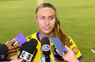 ‘O foco é treinar’, afirma zagueira já pensando no jogo de volta contra o Paysandu (Foto: Aline, zagueira do Tiradentes-PI)