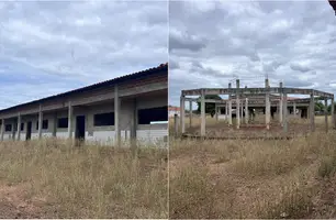 Obra de escola do povoado nunca foi concluída (Foto: Reprodução)