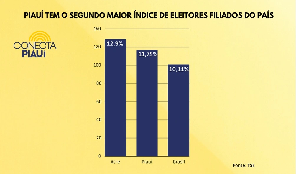 Piauí tem o segundo maior índice de eleitores filiados em partidos no país