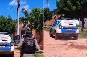Polícia Militar faz cerco para prender criminoso em Demerval Lobão (Foto: Reprodução)