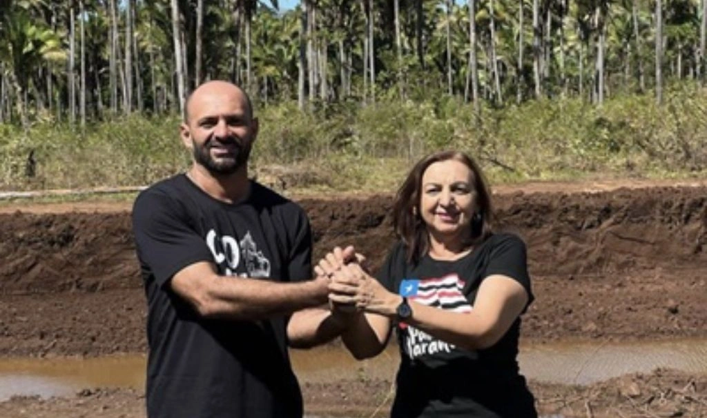 Prefeita Valmira Miranda com o vereador Renato Santos