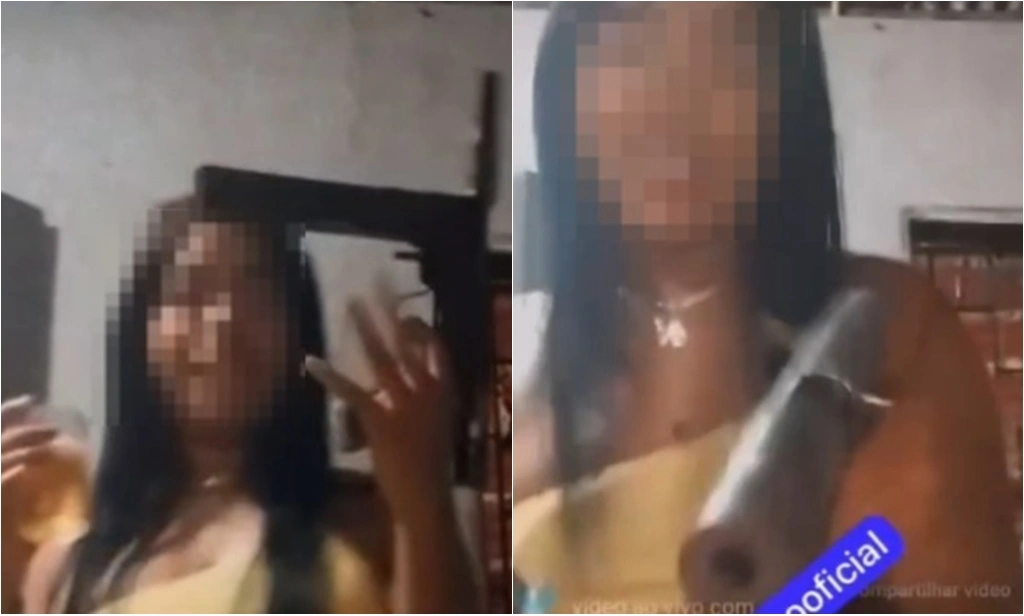 'Princesinha de Teresina' fez uma live exibindo arma conhecida como 'macaquinha'