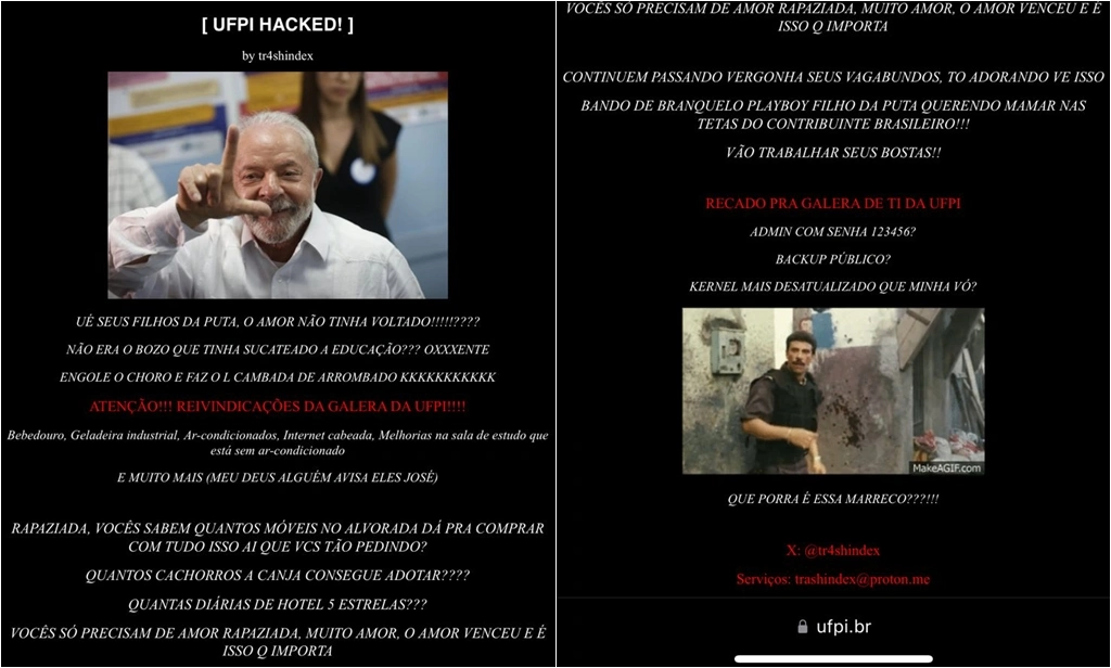 Site da UFPI é hackeado com críticas ao Governo Federal e  estudantes da instituição