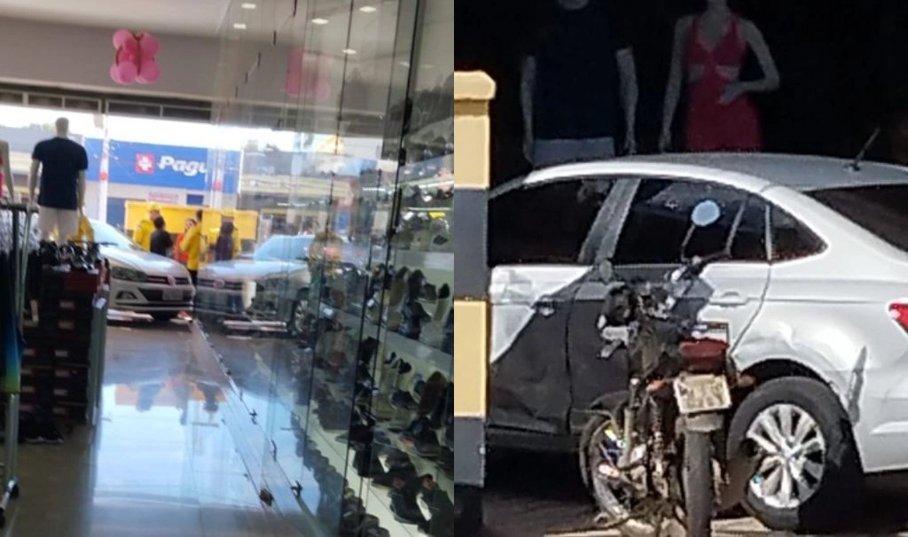 Timon: Carreta arrasta dois carros e um deles vai parar dentro de loja