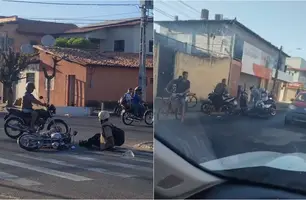 Caminhão derrama óleo e gera série de acidentes em avenida da zona Sul de Teresina (Foto: Reprodução)