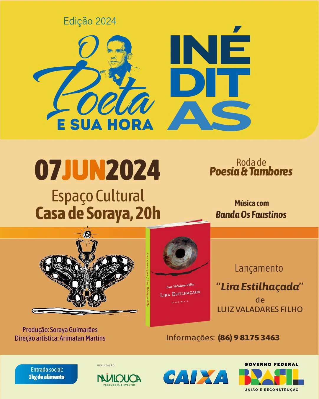 Cartaz da edição 'Inéditas' do evento O Poeta e Sua Hora