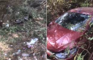 Casal em motocicleta morre ao ser violentamente atingido por carro em Bertolínia (Foto: Reprodução)
