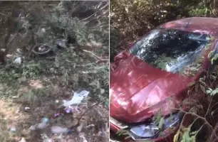 Casal em motocicleta morre ao ser violentamente atingido por carro em Bertolínia (Foto: Reprodução)