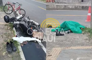 Colisão entre bicicleta e moto deixa um morto e outro gravemente ferido em Teresina (Foto: Reprodução)