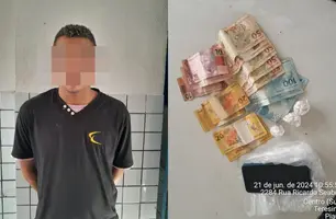 Em busca de homicida, polícia prende homem com drogas no Centro de Teresina (Foto: Repórter 12/Conecta Piauí)