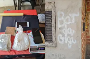Foram encontrados grandes quantidades de maconha e cocaína no 'Bar da Gigi' (Foto: Reprodução)