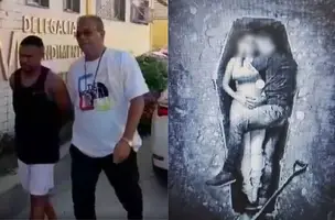 Homem é preso após ameaçar ex-companheira com imagem de casal em caixão no RJ (Foto: Reprodução/TV Globo)