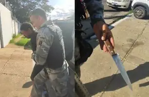 Homem é preso após ameaçar pessoas com faca em evento na zona Leste de Teresina (Foto: Repórter 12/Conecta Piauí)